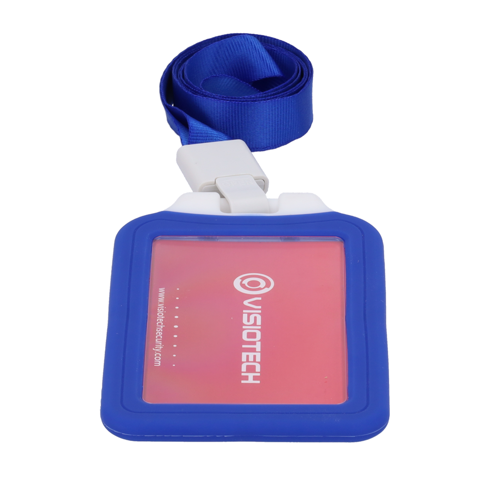 MARCA BLANCA CARD-HOLDER-V-BLUE - Porta-tarjetas RFID - Disposición vertical - Formato CR80: 54 (An) × 85 (Al) mm - Láminas de plástico protectoras - Fabricado en silicona - Color azul - imagen 2