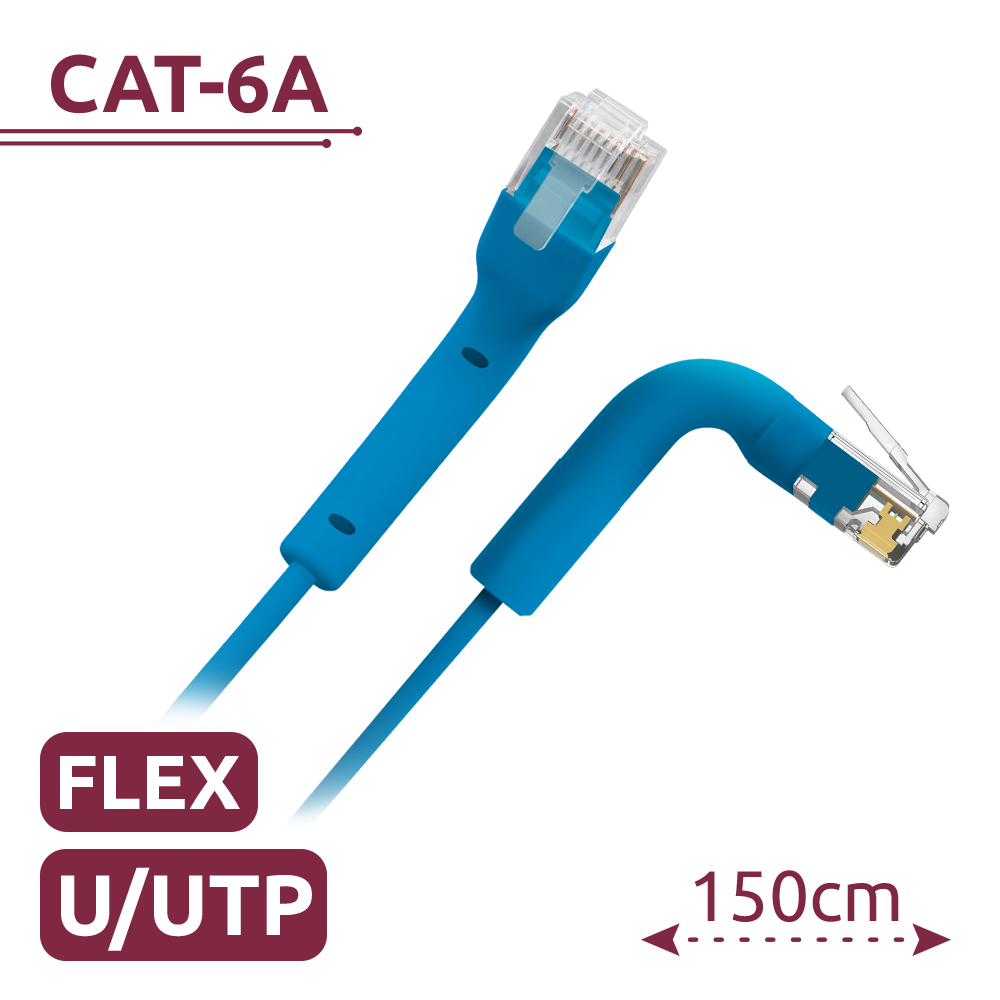 SAFIRE UTP6A-FLEX-150B - Cable UTP flexible - Ethernet - Conectores RJ45 - Categoría 6A - 1,5 m - Color azul - imagen 2