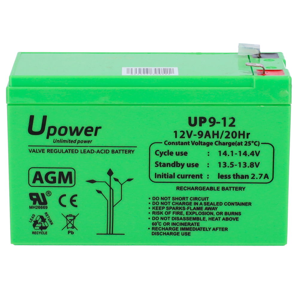 UPOWER BATT1290-U - Upower - Batería recargable - Tecnología plomo ácido AGM - Voltaje 12 V - Capacidad 9.0 Ah - 95 x 151 x 65 mm / 2660 g - Para respaldo o uso directo - imagen 2