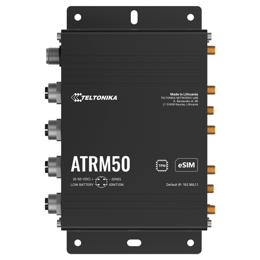 TELTONIKA TK-ATRM50 - Teltonika Router Industrial 5G M12 - Conectividad 5G SA/NSA ultra rápida y fiable - WiFi 5 Dual-Band y posicionamiento GNSS - 4 puertos Gigabit Ethernet con conectores M12 - VPN avanzada: IPsec, OpenVPN y WireGuard - Sistema Operativ - imagen 2