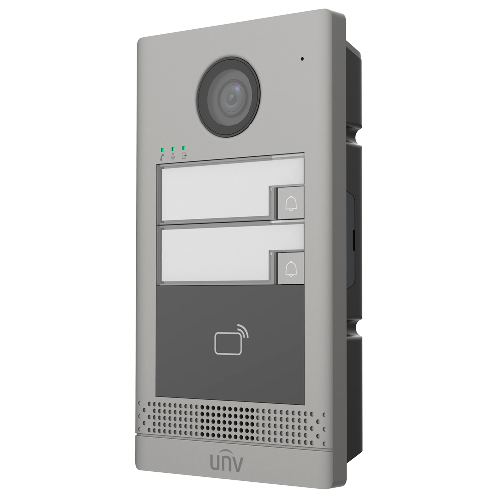 UNIVIEW UV-OEU-202S-HMK2 - Videoportero IP 2 apartamentos - Cámara 2 Mpx | Audio bidireccional - Apertura con tarjeta MF | 2 relés - App móvil con o sin monitor - Apto para exterior IP65 | IK08 - Montaje en superficie | PoE - imagen 2