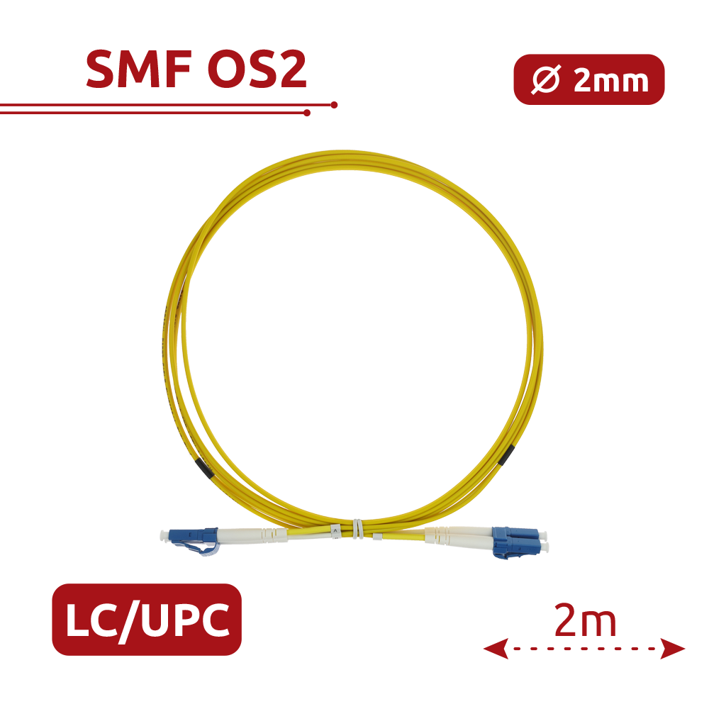 SAFIRE SF-LC-UPC-LC-UPC-SM-DX-2M - Cable de conexión de fibra óptica - Fibra monomodo G657A2 de alto rendimiento - Conectores LC UPC en formato dúplex - Longitud exacta de 2 metros - Cubierta exterior LSZH segura - Compatibilidad de uso genérica - imagen 2