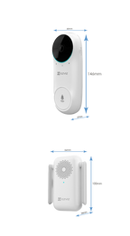 EZVIZ EZ-DB2C-KIT - Videotimbre WiFi IP Ezviz - Cámara 2Mpx / Visión 160º - Audio / Timbre interior incluido - Detección PIR de humanos - Monitorización a través de app - App Ezviz y conexión P2P - imagen 2
