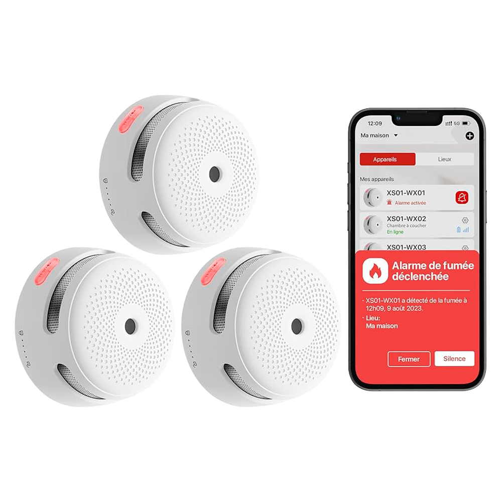 X-SENSE FS31 - Kit de detección de incendio autónomo X-Sense - Inlcuye 3 detectores de humo XS01-M y Hub SBS50 - Conexión con HUB SBS50 para comunicación por APP - Permite conectar 50 detectores en la misma red - Alarma sonora 85 dB a 3m - Certificado EN - imagen 2