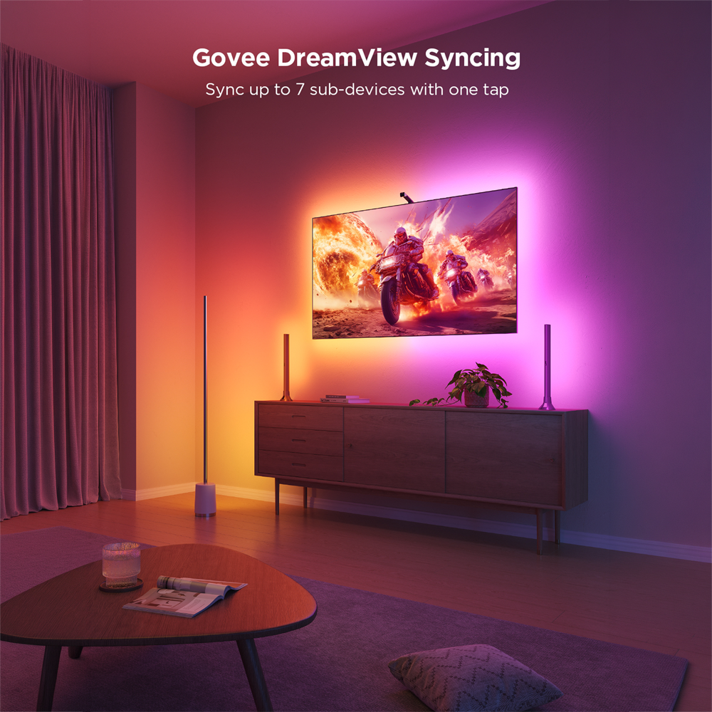 GOVEE GV-TV-H6097-3L-40 - Retroiluminación de TV 3 Lite - Wi-Fi 2.4 GHz + Bluetooth / Matter - Color segmentado + Blanco - 288 lúmenes / 30LEDs/m - Matter / Homekit / Alexa / Google Home - Para interior / Pantallas de 40" - 50" - imagen 3