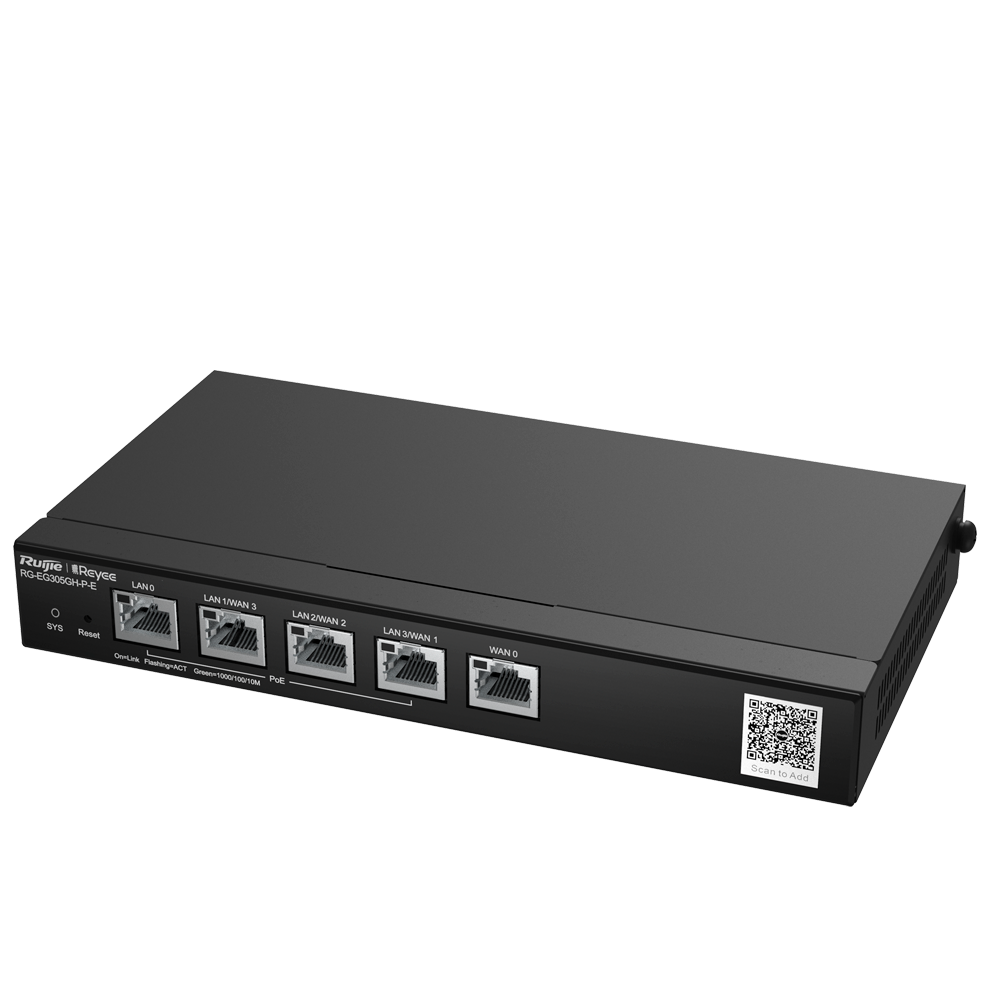 REYEE RG-EG305GH-P-E - Reyee Router PoE Controlador Cloud - 4 Puertos PoE+ LAN + 1 Puerto WAN - 5 Puertos RJ45 10/100 /1000 Mbps - Admite hasta 4 WAN para failover o balanceo - Hasta 1500 Mbps de ancho de banda - Servidor VPN IPSec, L2TP, PPTP, OpenVPN - imagen 3