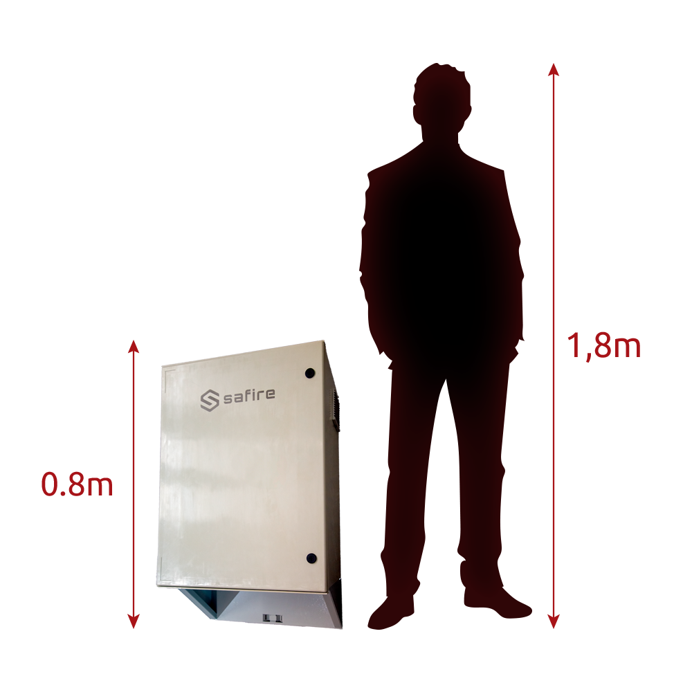 SAFIRE SF-BOX08220-BMS-IP55 - Armario de poliéster carga rápida para farola - Diferencial, magnetotérmico y SPD - Dimensiones exteriores 80x60x30cm - Switch 8 puertos POE | Bandeja fusión de fibra - Grado de protección IP55 / Carril DIN - Carga rápida 17 - imagen 3