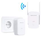 MERCUSYS MP510KIT - Kit PLC con Wi-Fi (MP510+MP500) - HomePlug AV1000Mbps - Transmisión de datos a través de la red eléctrica - Wi-Fi 11n 2.4GHz - Instalación en enchufe de pared - Puerto Ethernet RJ45 10/100/1000Mbps - imagen 3