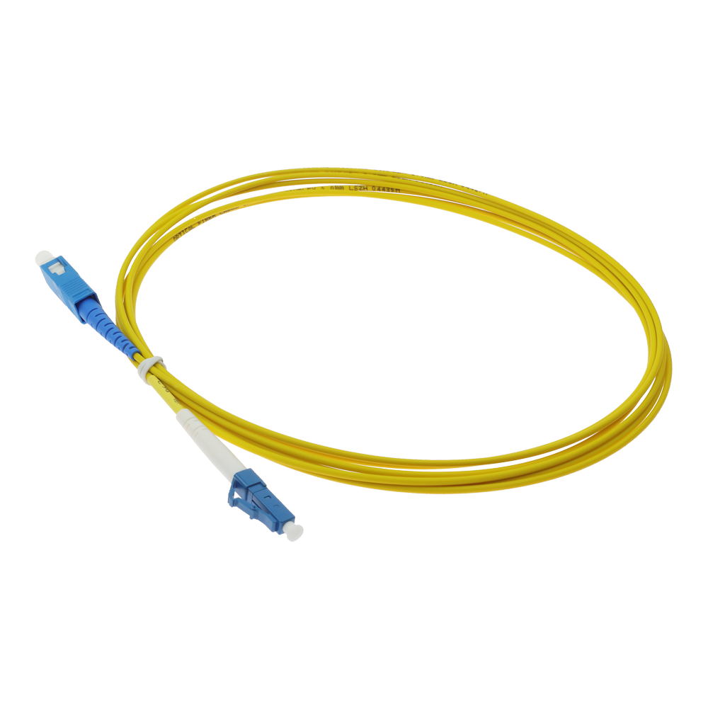 SAFIRE SF-LC-UPC-SC-UPC-SM-SX-3M - Cable de conexión de fibra óptica simplex - Fibra monomodo OS2 G657A2 de alto nivel - Conectores híbridos LC UPC y SC UPC - Longitud exacta de 3 metros - Cubierta exterior LSZH color amarillo - Compatibilidad de uso gené - imagen 3