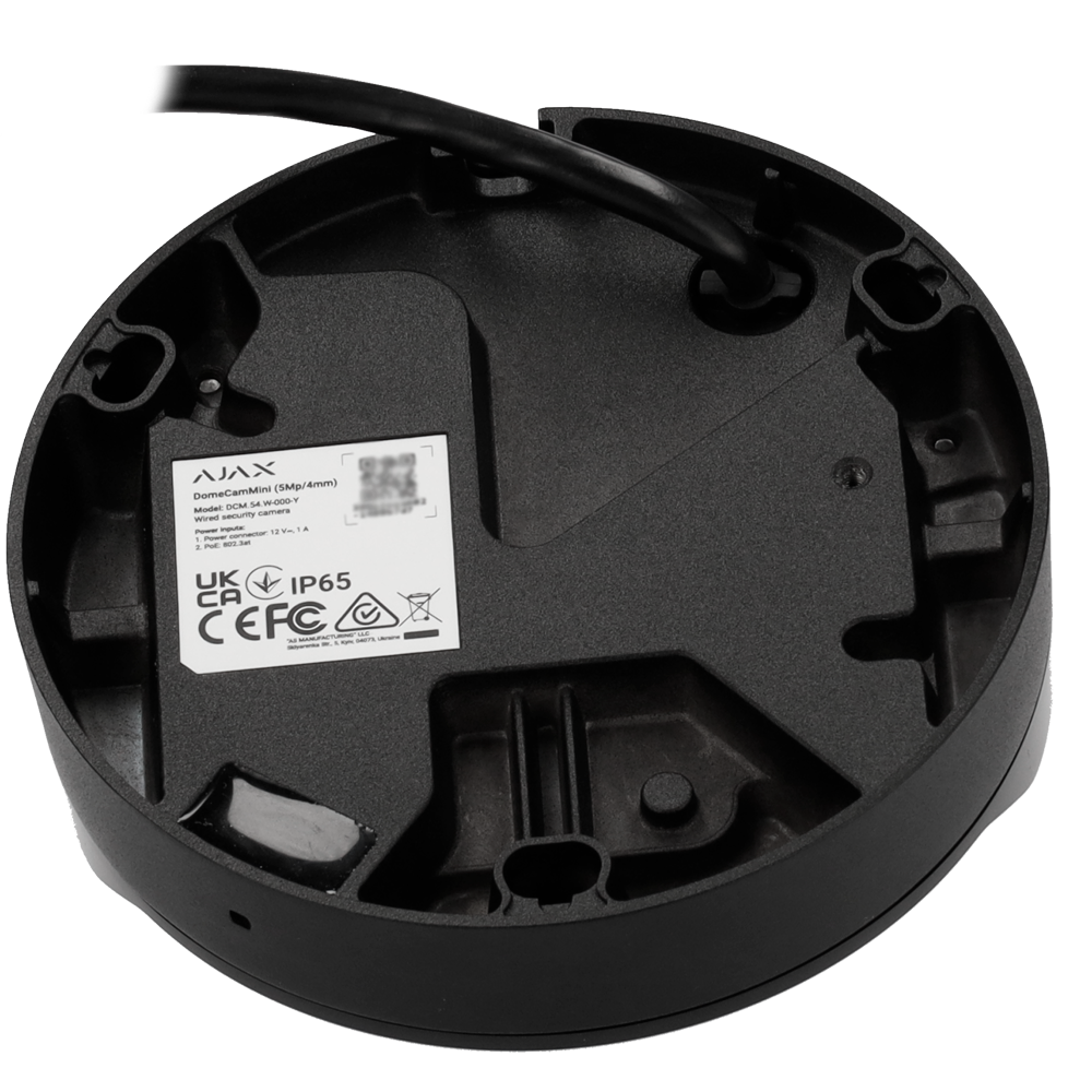 AJAX AJ-DOMECAM-MINI-8-0400-B - Cámara IP 8 Megapixel Ajax - Progressive Scan CMOS - Lente 4 mm, Ranura MicroSD hasta 256GB - IR LEDs Alcance 15m, PoE 802.3at - Con Inteligencia Artificial - Color Negro - imagen 3