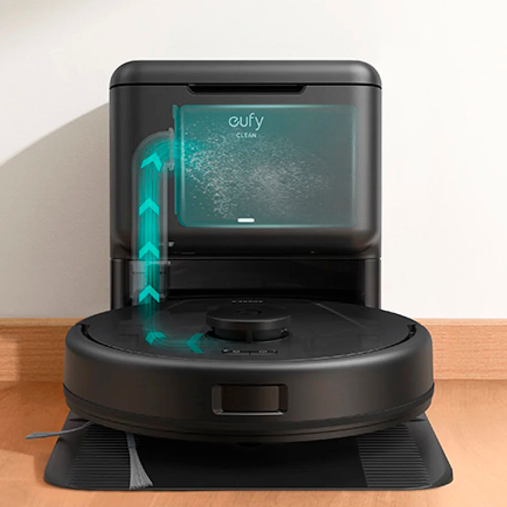 EUFY-CLEAN-ROBOVAC-L60-HYBRID-SES - Robot aspirador y trapeador Eufy by Anker - Potencia máxima de 5000 Pa - Capacidad depósito Polvo 350 ml y agua 280 ml - Tecnología BoostIQ™️ / Navegación láser iPath - Mapas Varios Pisos - Compatible con Amazon Alexa y - imagen 3