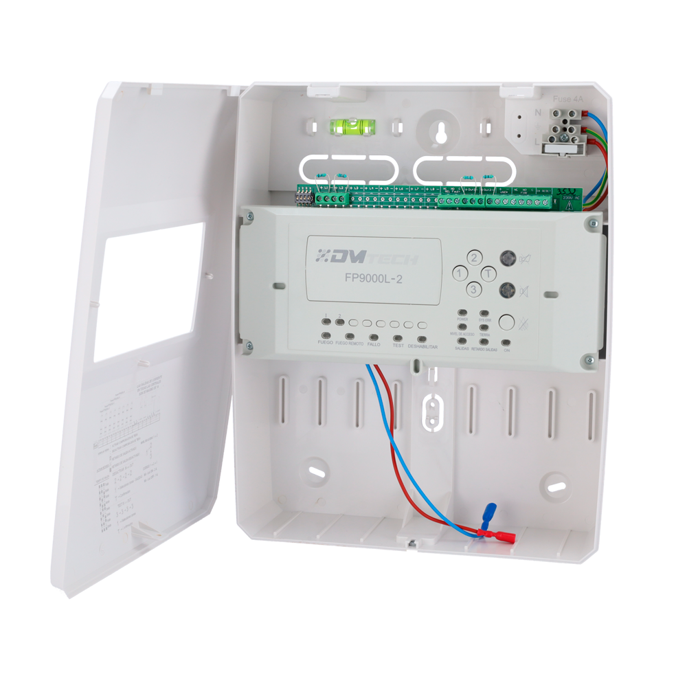 DMTECH DMT-FP9000L-2 - Central convencional de 2 zonas - 2 Salida de Sirena - 2 salidas de alarma y fallo y 2 salidas de relé configurables - Salida para repetidor - Hasta 30 detectores por zona - Autodetección de resistencia fin de línea - imagen 3
