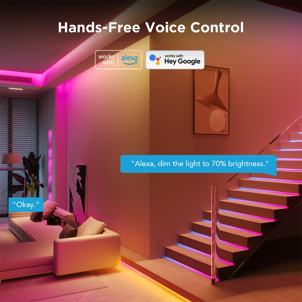 GOVEE GV-STRIP-H612F-3M-RGBIC-MATTER - Tira LED inteligente 3 m - Wi-Fi 2.4 GHz + Bluetooth - Color segmentado + Blanco - Intensidad 180 lúmenes/m - Matter / Homekit / Alexa / Google Home - Para interior - imagen 3