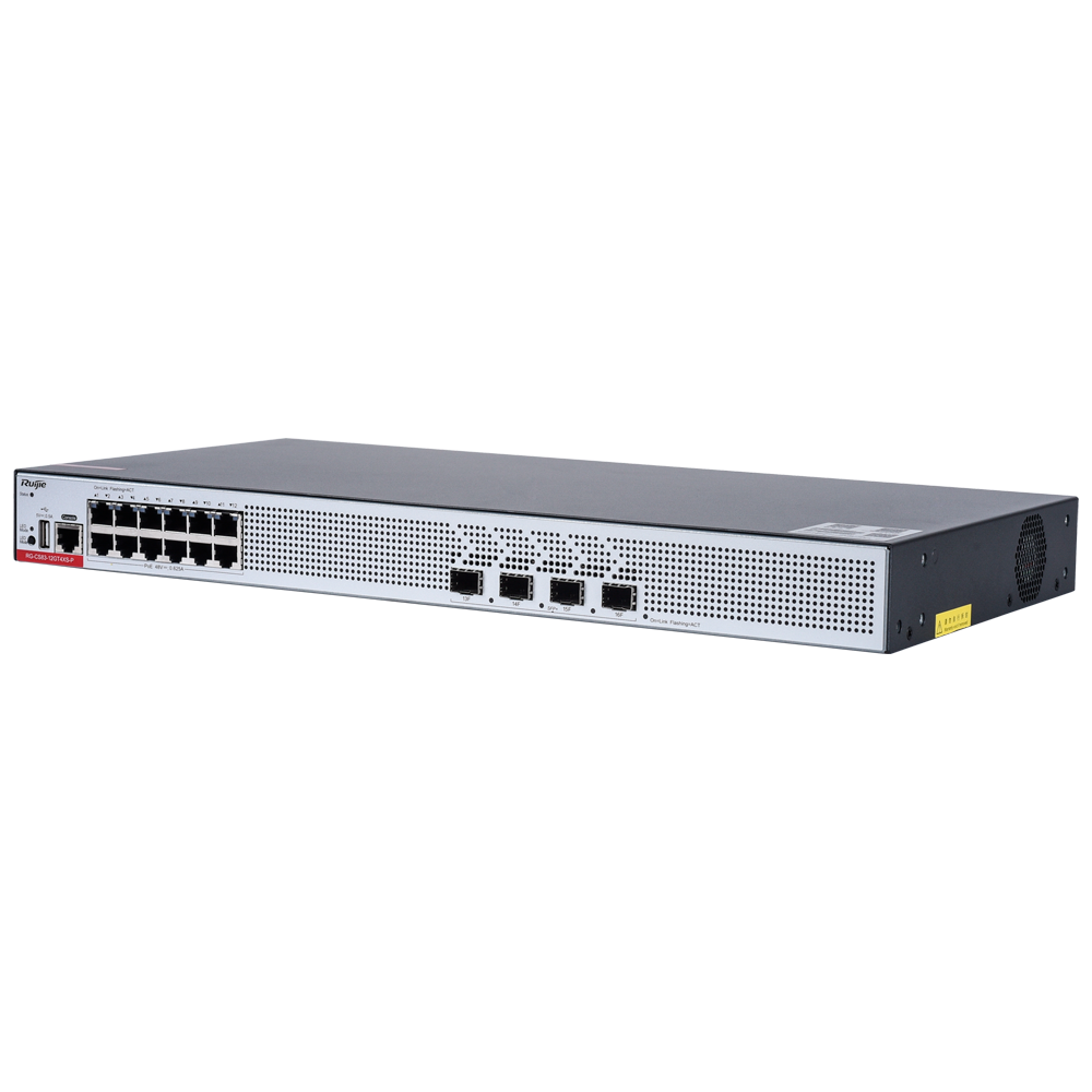 RUIJIE ENTERPRISE RG-CS83-12GT4XS-P - Ruijie Cloud Managed Layer 3 PoE+ Switch - 16 Puertos Totales (12 PoE+ / 4 Uplinks 10G SFP+) - Enlaces de fibra de 10 Gbps de ultra velocidad - Potencia PoE+ estable de 30W / Total 370W - Redundancia de arranque Dual - imagen 3