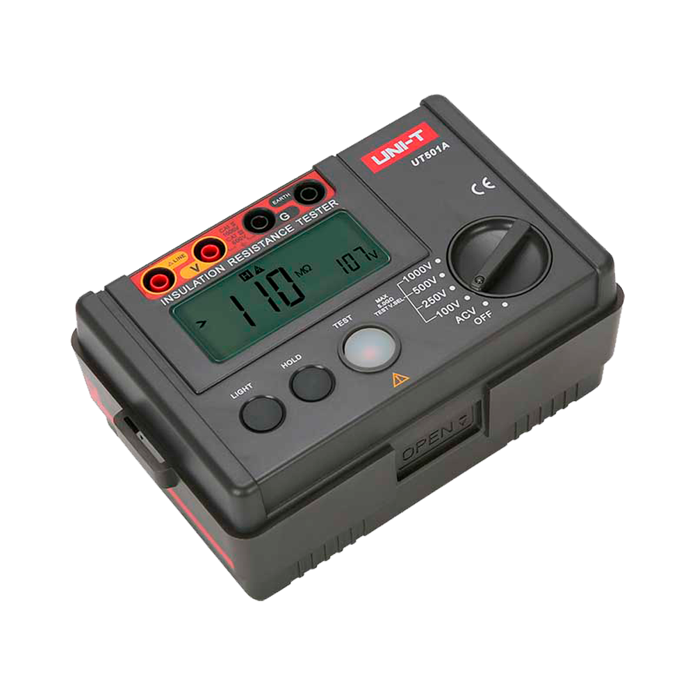 UNI-T UT501A - Medidor de resistencia de aislamiento eléctrico - Display LCD de hasta 2000 cuentas - Medición de voltaje AC hasta 750V - Apagado automático - Rangos 100V/250V/500V/1000V - imagen 3