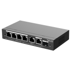 REYEE RG-ES206GS-P - Ruijie Reyee Cloud Managed L2 PoE Switch - 4 Puertos Gigabit PoE/PoE+ + 1 Enlace Combo GE - Ranura SFP Gigabit para enlaces de fibra óptica - Potencia PoE+ de 30W por puerto / Total 54W - Sistema PoE Watchdog para autoreinicio de cáma - imagen 3