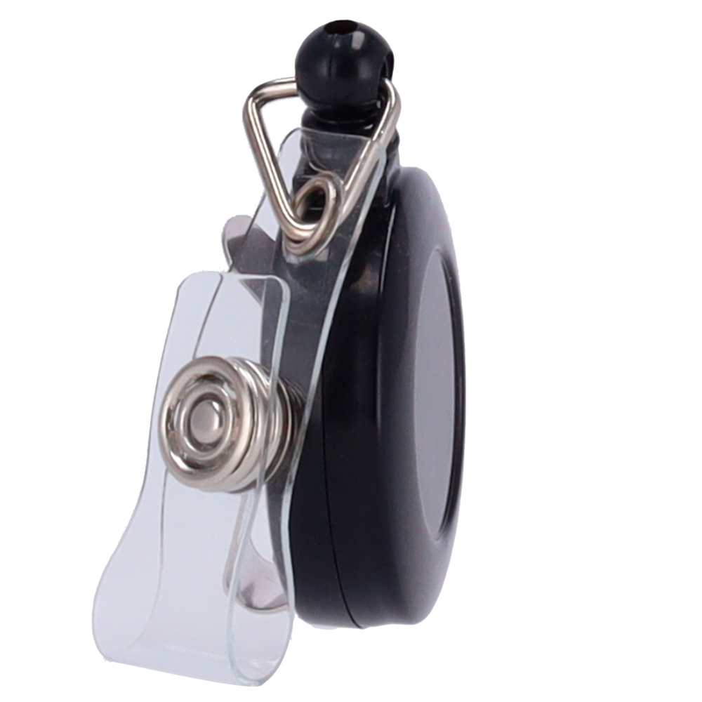 MARCA BLANCA CARD-HOLDER-CLIP - Cordón retráctil para porta-tarjetas - Disposición en forma de clip - Compatible con CARD-HOLDER-X-XXX - Tamaño reducido - Fabricado en plástico - Color negro - imagen 3