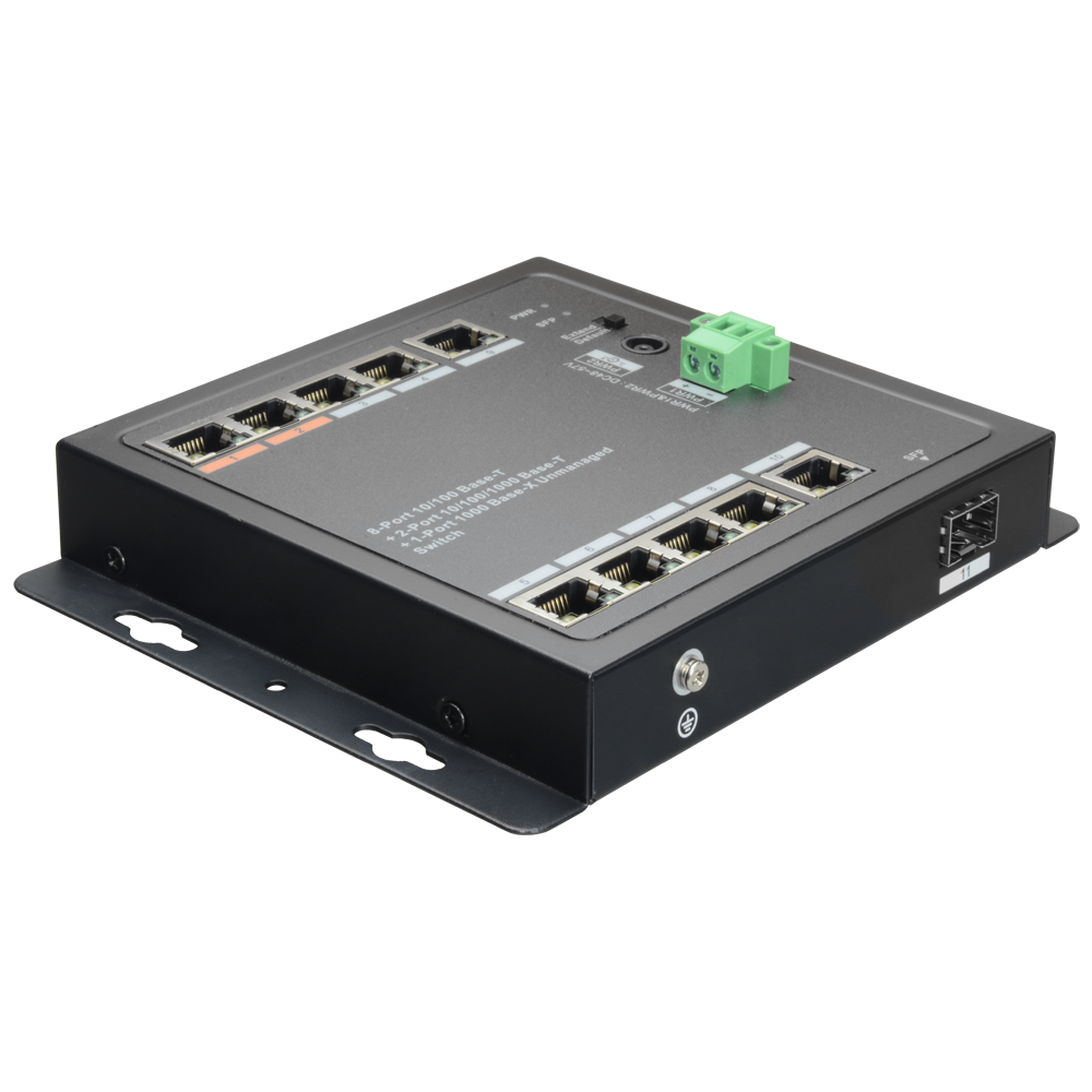 X-SECURITY XS-SW1108HIPOE-96DIN - Switch HiPoE X-Security - 8 puertos PoE + 2 Uplink (RJ45) + 1 Uplink (SFP) - 8x 10/100Mbps + 2x 10/100/1000Mbps + 1 SFP Giga - 2 Puertos Hi-PoE + 6 Puertos PoE+ - Consumo máximo 96 W - Instalación en pared - imagen 3
