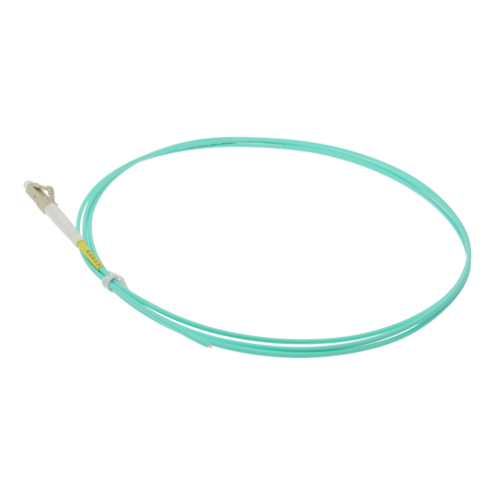 SAFIRE SF-LC-UPC-OM4-0015M-D20-A - Pigtail de fibra óptica simplex - Fibra multimodo OM4 de alta velocidad - Conector LC con pulido UPC - Longitud exacta de 1.5 metros - Cubierta exterior LSZH color Aqua - Compatibilidad de uso genérica universal - imagen 3