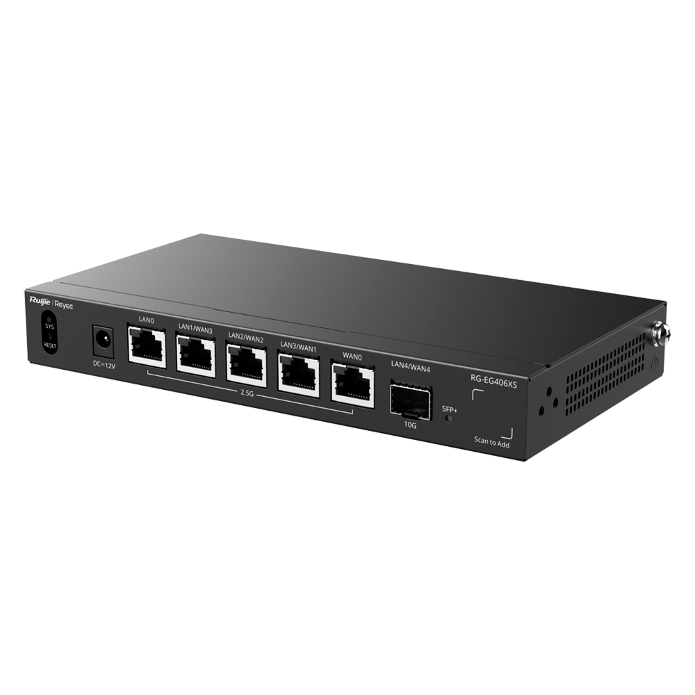 REYEE RG-EG406XS - Reyee Router Cloud - 5 Puertos RJ45 2.5G + 1 SFP+ 10Gigabit - Funciones básicas de Firewall - Admite hasta 5 WAN para failover o balanceo - Hasta 2500 Mbps de ancho de banda - Hasta 400 usuarios recomendados - imagen 3