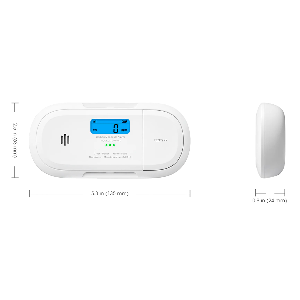 X-SENSE XC04-WX - Detector de CO autónomo X-Sense - Comunicación WiFi 2.4GHz - Conexión a través de APP - Duración de la batería 1 año (reemplazable) - Indicador luminoso y alarma sonora 85 dB a 3m - Certificado EN 50291 - imagen 3