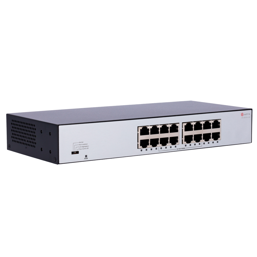 SAFIRE SF-SW16-G-M - Safire Switch de sobremesa - 16 puertos Gigabit - Velocidad 10/100/1000 Mbps - Plug &amp; Play - Tecnología de ahorro de energía - Carcasa de metal - imagen 3