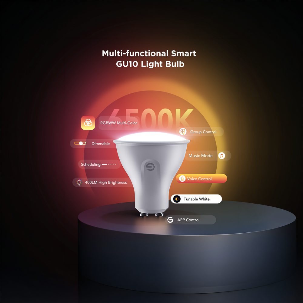 GOVEE GV-BULB-H600D-GU10-2P - Bombilla inteligente GU10 Govee - Wi-Fi 2.4 GHz + Bluetooth - Color segmentado + Blanco cálido/frío - Intensidad 400 lúmenes - Matter / Homekit / Alexa / Google Home - Para interior - imagen 3
