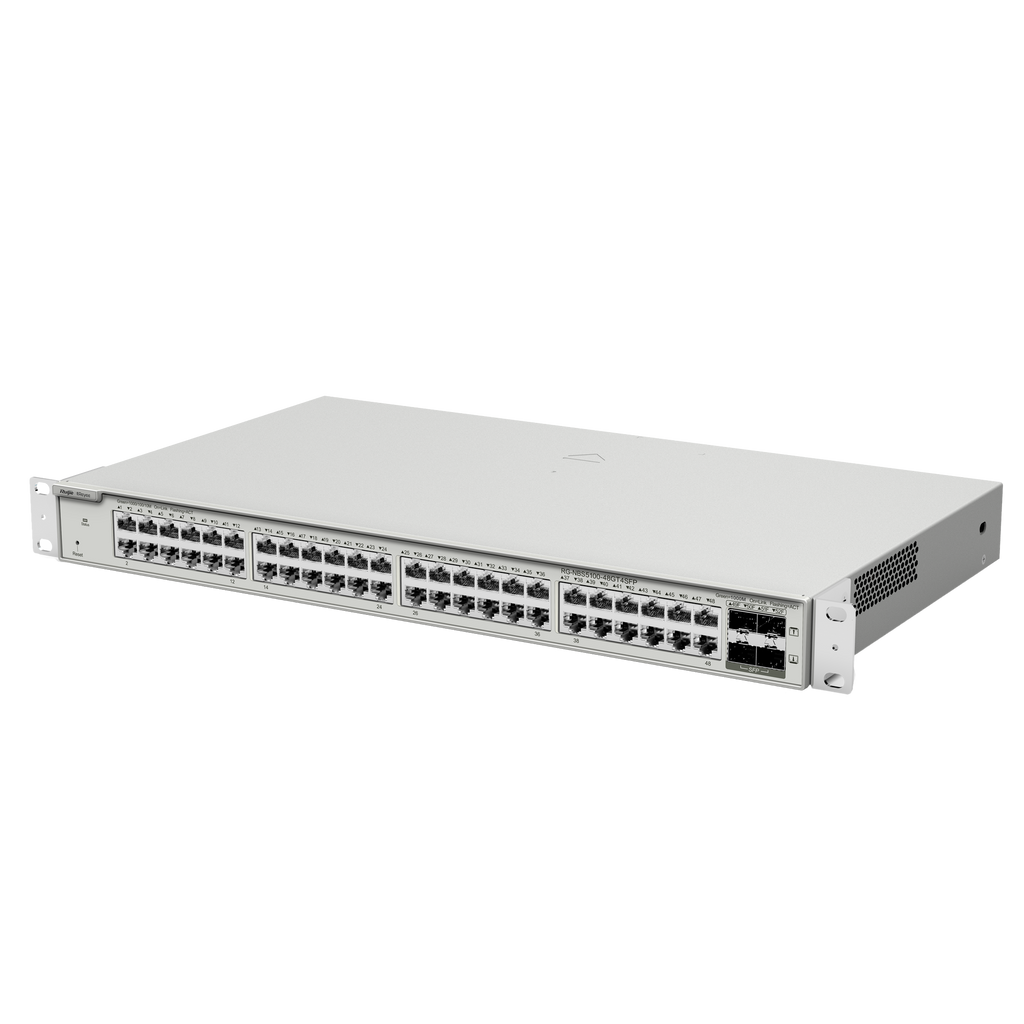 REYEE RG-NBS5100-48GT4SFP - Ruijie Reyee Cloud Managed L3 Switch - 52 Puertos Totales (48 GE / 4 Uplinks SFP) - Ranuras SFP independientes para fibra óptica - Enrutamiento dinámico Capa 3: OSPFv2 y OSPFv3 - Servidor DHCP y seguridad avanzada empresarial - imagen 3