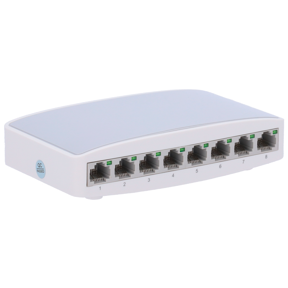 MARCA BLANCA SW08 - Switch de sobremesa - 8 puertos Fast Ethernet - Velocidad 10/100 Mbps - Plug &amp; Play - Soporta IEEE802.3x - Soporta MDI/MDI-X - imagen 3