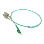 SAFIRE SF-LC-APC-SC-UPC-OM4-DX-1M - Cable de conexión de fibra óptica dúplex - Fibra multimodo OM4 de alta velocidad - Conectores híbridos LC APC y SC UPC - Longitud exacta de 1 metro - Cubierta exterior LSZH color Aqua - Compatibilidad de uso genérica un - imagen 3