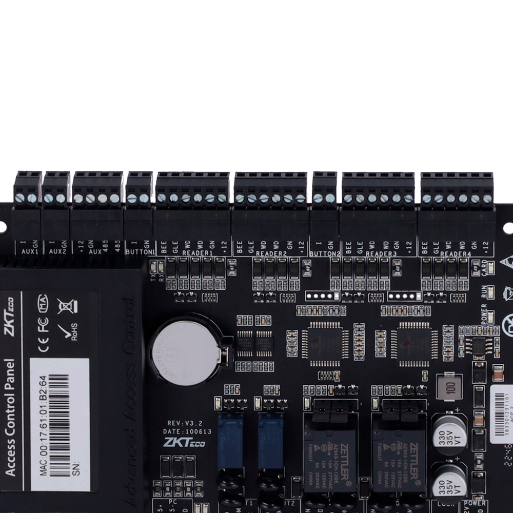 ZKTECO ZK-C3-200PRO - Controladora de acceso - Tarjeta, QR o PIN - Comunicación TCP/IP - 4 lectores por Wiegand - Salida de relé para 2 puertas - Software Accesos: ZKBioCV - imagen 3