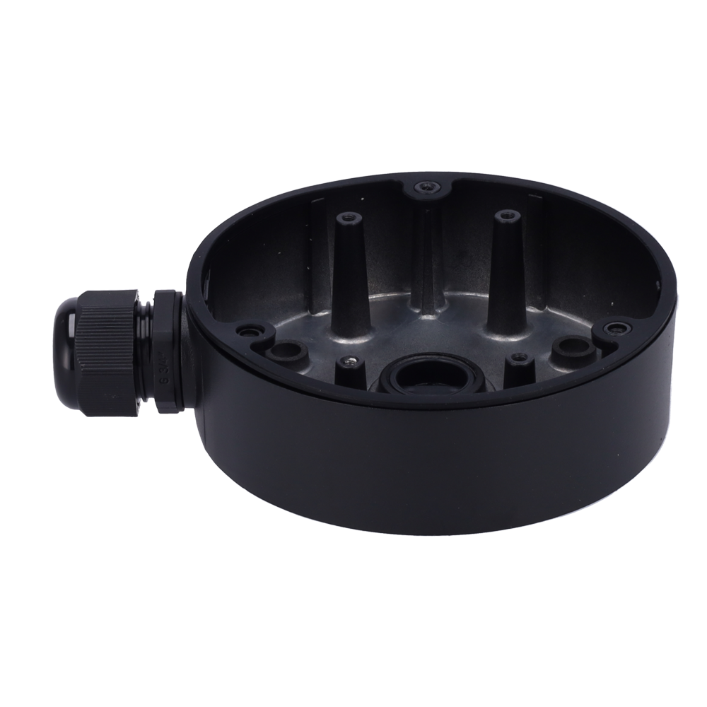 HIKVISION DS-1280ZJ-DM21-BLACK - Caja de conexiones - Para cámaras domo - Apto para uso exterior - Instalación en techo o pared - Color negro | 42 (Al) x 137 (Ø) mm - Pasador de cables - imagen 3