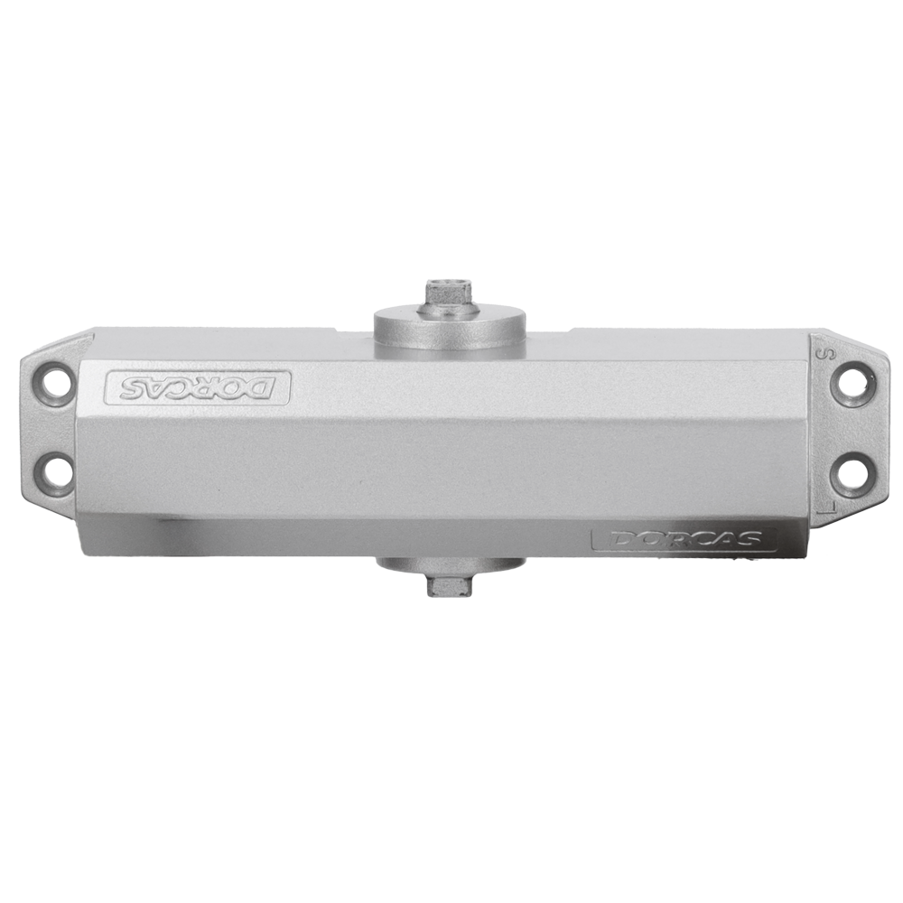 DORCAS DR-DC1-SILVER - Cierrapuertas de brazo articulado - Instalación de superficie y reversible - Apertura convencional - Puertas entre 25~85 kg y 850~1100 mm - Velocidad ajustable - Apto para todo tipo de puertas - imagen 3