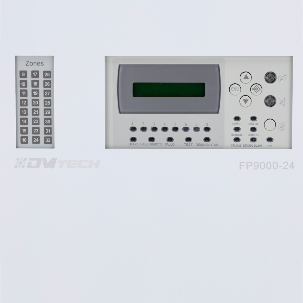 DMTECH DMT-FP9000-24 - Central convencional de 24 zonas con pantalla LCD - 2 Salida de Sirena - 2 salidas de alarma y fallo y 10 salidas de relé configurables - Salida para repetidor - Hasta 30 detectores por zona - Autodetección de resistencia fin de lín - imagen 3