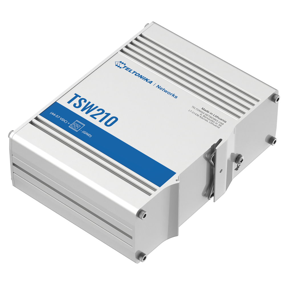 TELTONIKA TK-TSW210 - Teltonika Switch No gestionable Industrial - 8 puertos Ethernet RJ45 Gigabit +2 SFP Gigabit - Rugerizado Carcasa Aluminio - Plug and Play - Alimentación DC 7 a 57V - Led de Estado - imagen 3