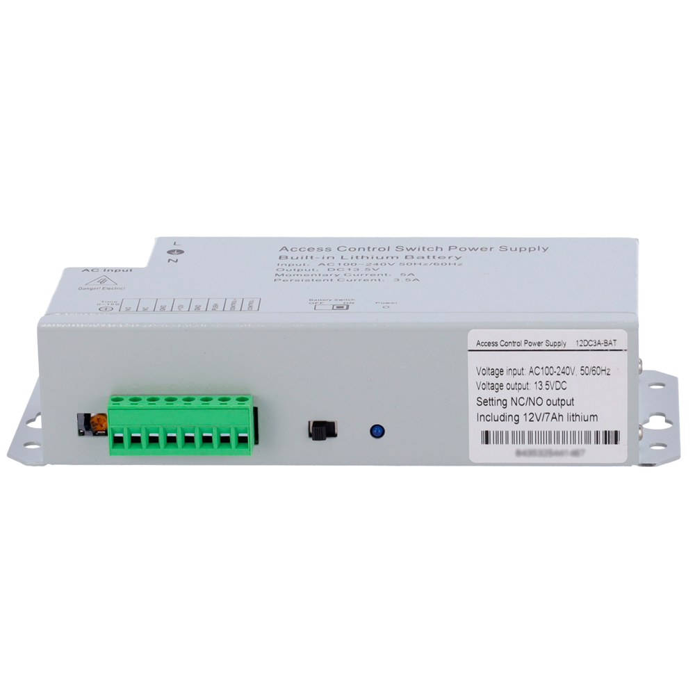 MARCA BLANCA AC-12DC3A-BAT - Alimentador para control de acceso - Configurable NO/NC - Salida DC 13.5V / 3.5A / 36W - Sin caja - Batería auxiliar de litio 12V / 7Ah incluida - Montaje en superficie - imagen 3