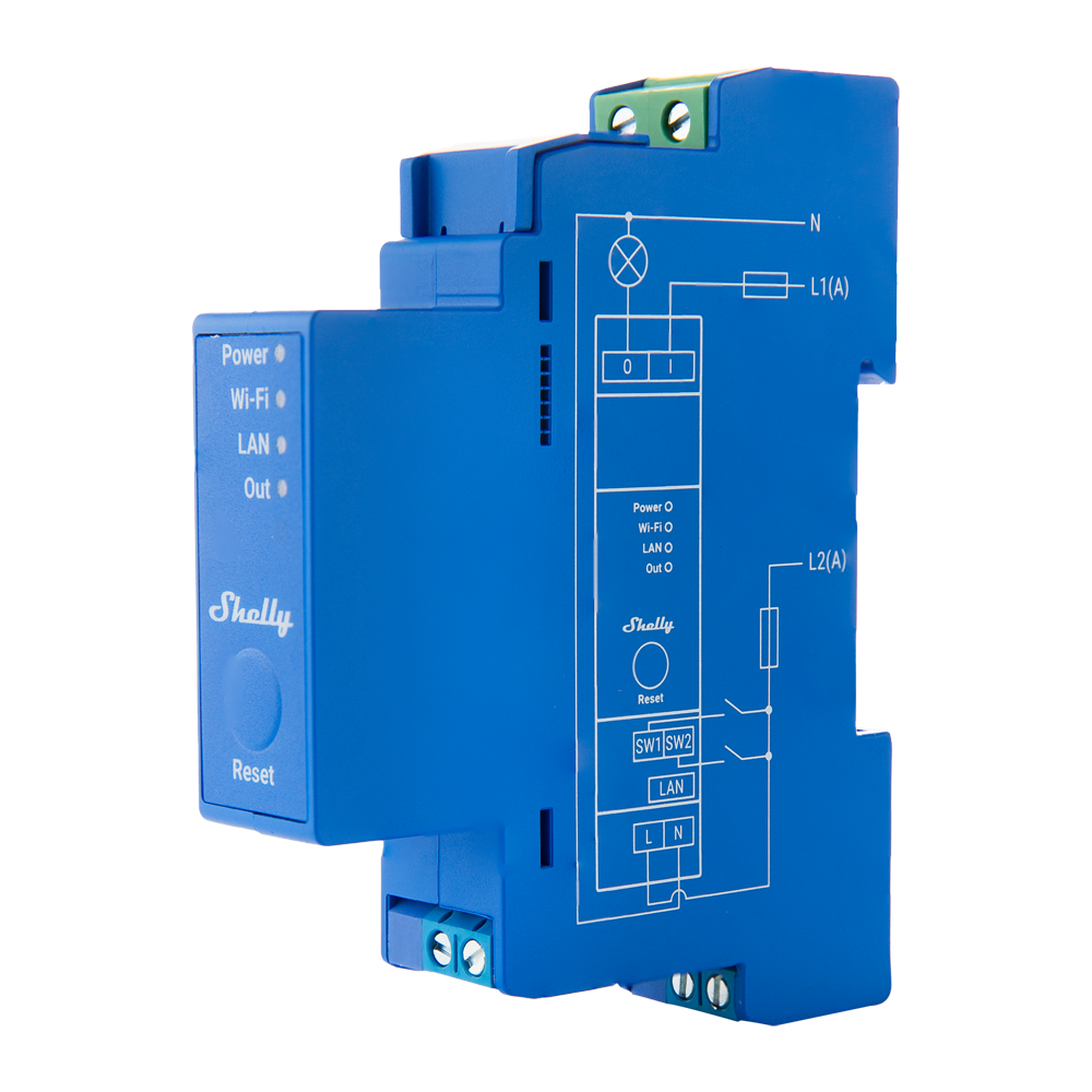 SHELLY SH-PRO-1 - Relé Shelly Pro 1 - Controlador Inteligente Carril DIN - Relé de 1 canal Independiente / Contacto Seco - WiFi 2.4GHz / Bluetooth / LAN - Soporta A C110-240V / DC 30V - Compatible con Alexa y Google - imagen 3