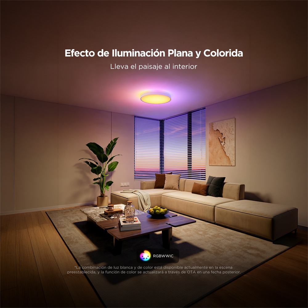 GOVEE GV-CEILING-H60A6-15IN-ROUND - Plafón Govee redondo 38cm doble LED - Wi-Fi 2.4 GHz + Bluetooth - Color segmentado + Blanco cálido/frío - Intensidad 4300 lúmenes - Matter / Homekit / Alexa / Google Home - Para interior - imagen 3