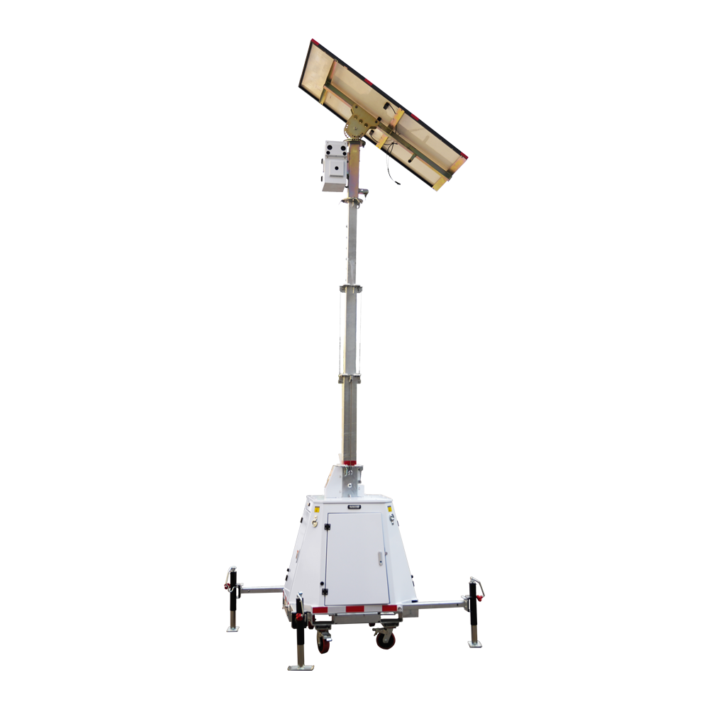 SAFIRE TRAILER-5880WH-440W-7M - Torre estacionaria de CCTV compacta con ruedas - Capacidad 5880W/h | placa 440W | Litio - Protección para exterior anticorrosión IP65 - Listo para despliegue en perimetral y obras - MPPT Epeever - NO INCLUYE MONTAJE - imagen 3