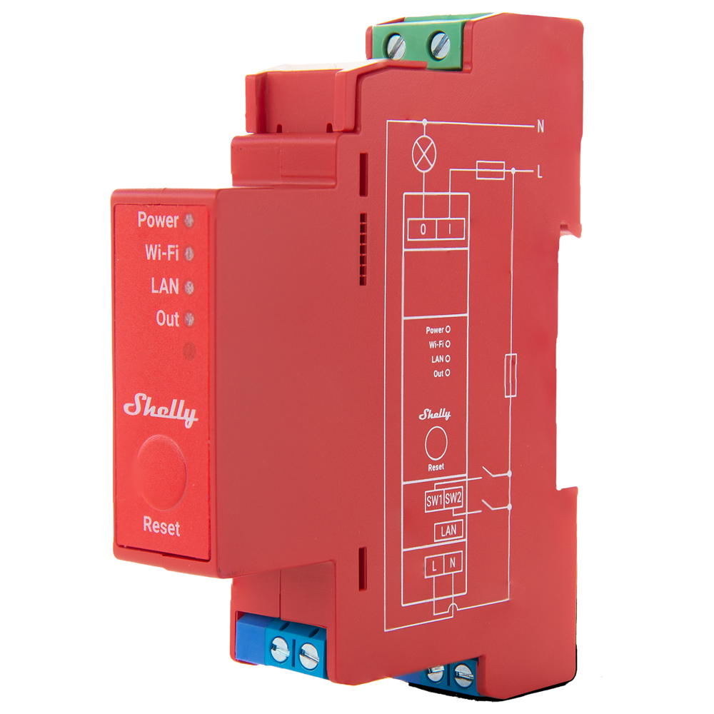 SHELLY SH-PRO-1PM - Relé Shelly Pro 1PM - Controlador Inteligente Carril DIN - Relé de 1 canal / Medición de Consumo - WiFi 2.4GHz / Bluetooth / LAN / Matter - Soporta AC 110-240 V - Compatible con Alexa y Google - imagen 3
