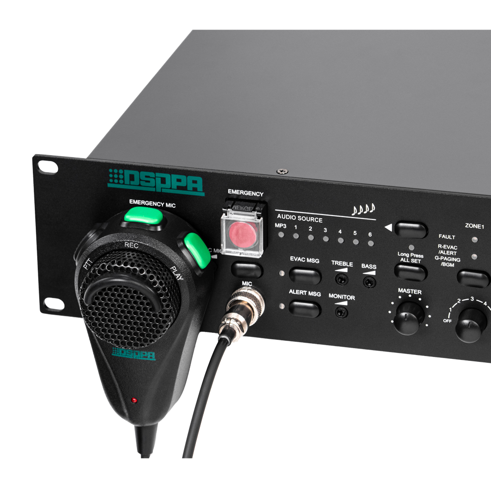 DSPPA-PAVA9500 - Controlador evacuación por voz DSPPA - Sistema central PAVA9000 - 8 zonas | 500W | Amplificación redundante - 2 Mic | 4 Línea | Entrada EMC - Mensajes | Supervisión continua - Escalable hasta 160 zonas locales o IP - imagen 3