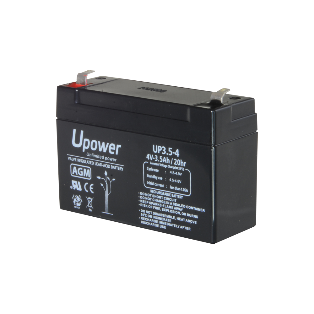 UPOWER BATT-4035-U - Upower - Batería recargable - Tecnología plomo ácido AGM - Voltaje 4 V - Capacidad 3.5 Ah - 65 x 90 x 34 / 420 g - Para respaldo o uso directo - imagen 3