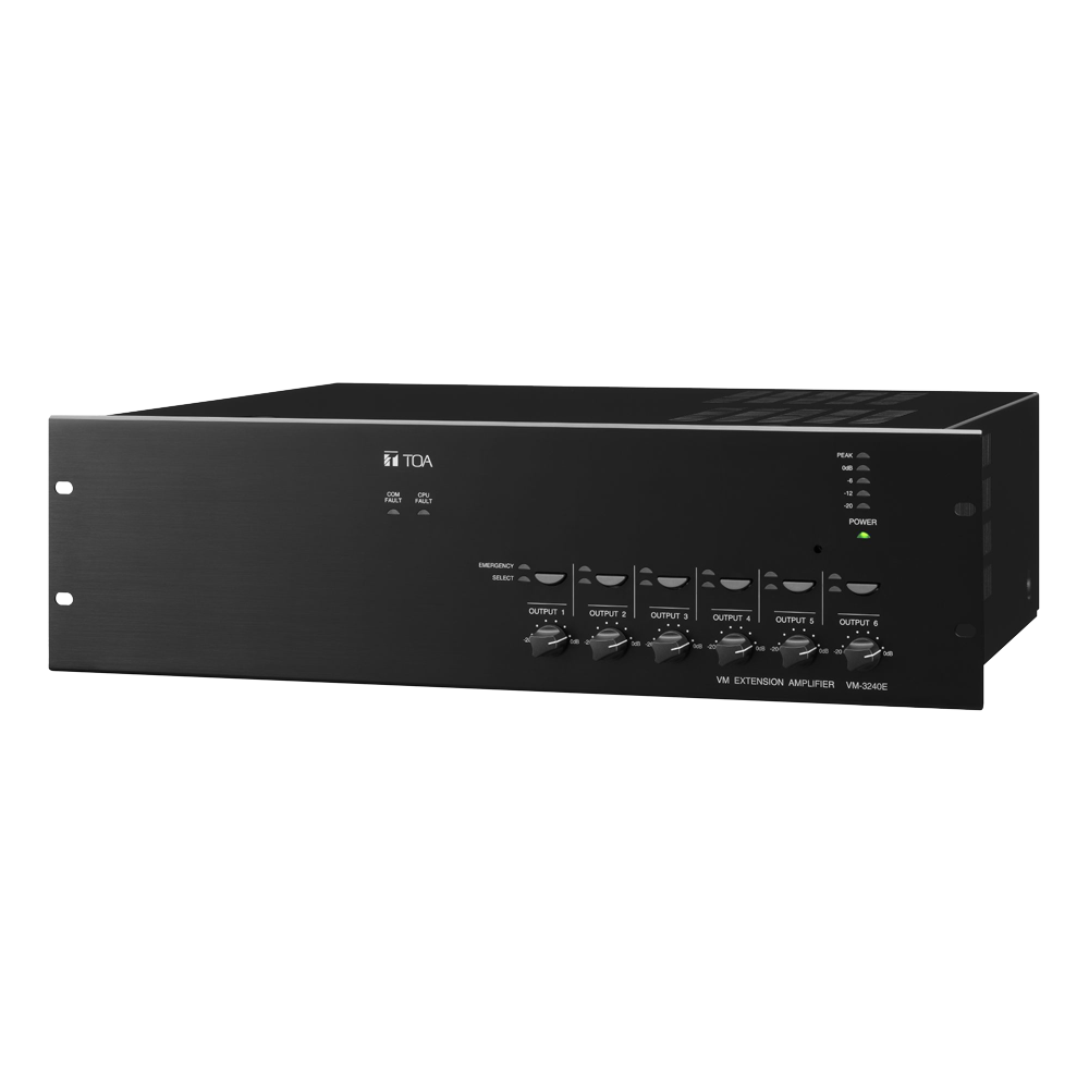 TOA-VM-3240E - Amplificador extensión EN54 VM-3000 - 6 salidas de altavoces 100V - Potencia 240 Wrms - 4 Entradas MIC/LINE - 8/8 Entradas/Salidas de control - TCP/IP con Software de gestión - imagen 3