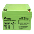 UPOWER BATT-1226-U - Upower - Batería recargable - Tecnología plomo ácido AGM - Voltaje 12 V - Capacidad 26.0 Ah - 125 x 166.5 x 175 / 8440 g - Para respaldo o uso directo - imagen 3