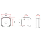 DAHUA PFA123 - Caja de conexiones - Para cámaras bullet o domos - Apto para uso exterior - Instalación en techo o pared - Pasador de cables - Color blanco | 134 (Al) x 134 (An) x 51 (Fo) mm - imagen 3