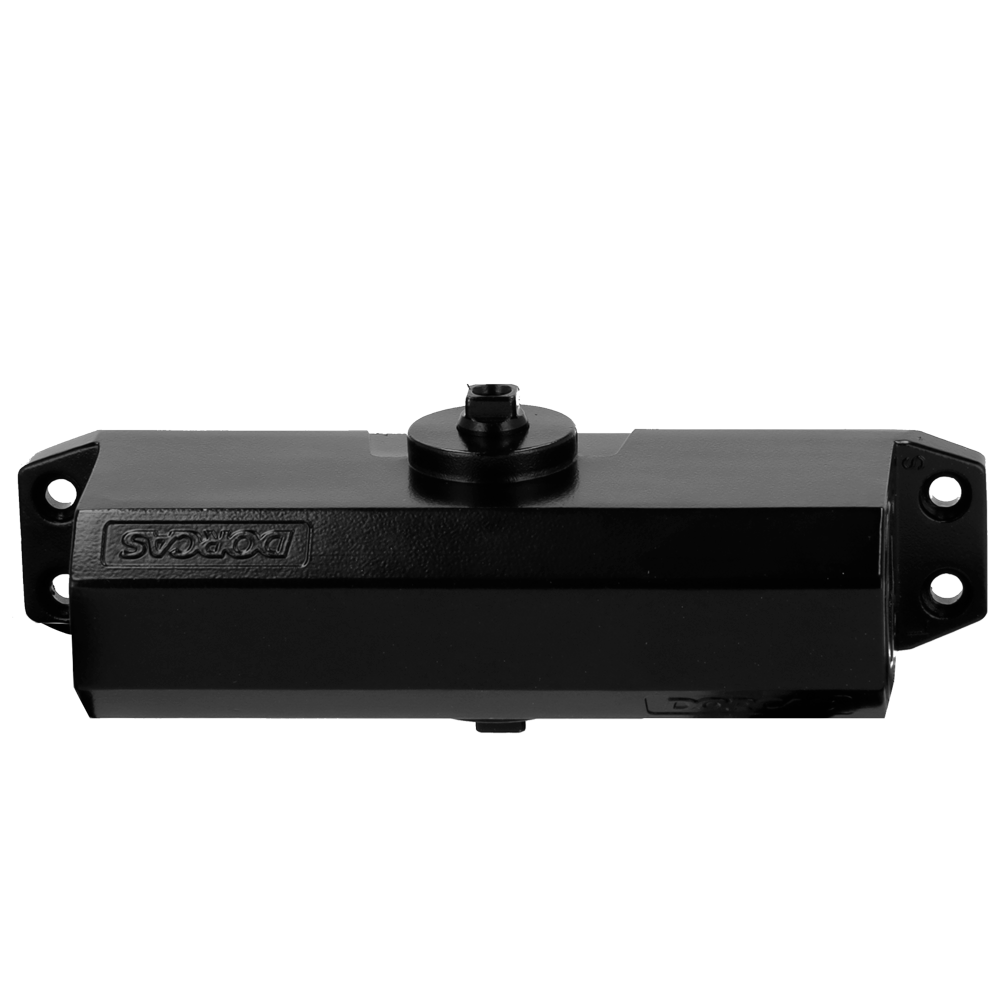 DORCAS DR-DC1-H-BLACK - Cierrapuertas de brazo articulado - Instalación de superficie y reversible - Apertura con fuerza reducida - Puertas entre 25~85 kg y 850~1100 mm - Velocidad ajustable - Apto para todo tipo de puertas - imagen 3