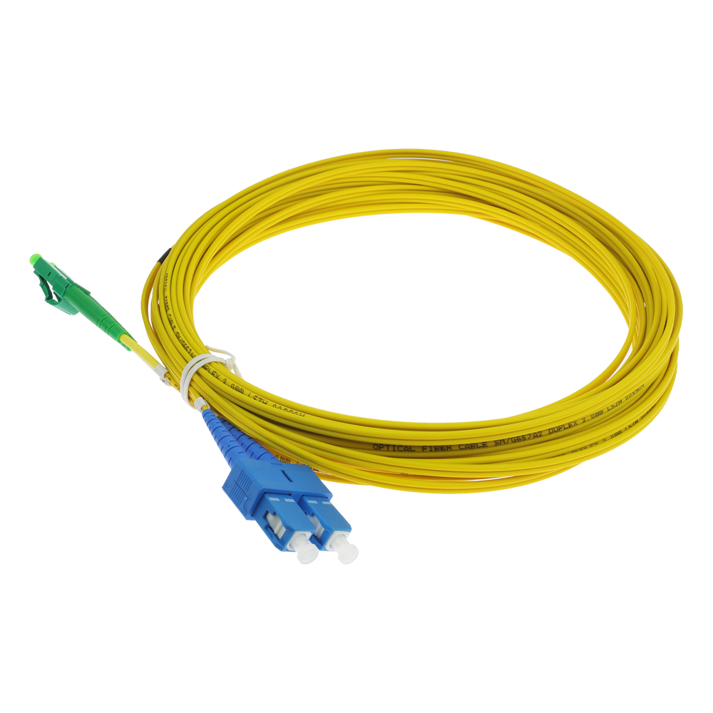 SAFIRE SF-LC-APC-SC-UPC-SM-DX-10M - Cable de conexión de fibra óptica dúplex - Fibra monomodo G657A2 de alto rendimiento - Conectores híbridos LC APC y SC UPC - Longitud exacta de 10 metros - Cubierta exterior LSZH color amarillo - Compatibilidad de uso g - imagen 3