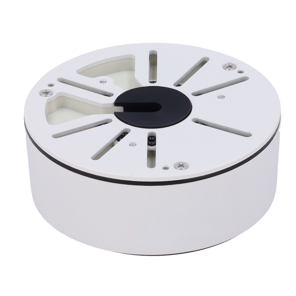 MARCA BLANCA JBOX-103-WHITE - Caja de conexiones - Para cámaras Bullet, Domo y Turret - Para cámaras con la salida de cable descentrada - Instalación en techo o pared - Color blanco | 125 Ø × 45.5 (Fo) mm - imagen 3