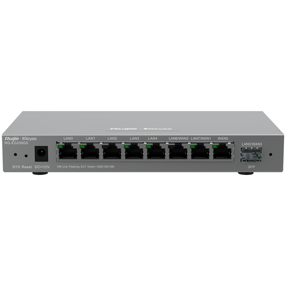REYEE RG-EG209GS - Reyee Router Controlador Gestionable - 8 Puertos RJ45 10/100 /1000 Mbps - 1 Puerto SFP LAN/WAN - Admite hasta 4 WAN para failover o balanceo - Hasta 600 Mbps de ancho de banda - Servidor VPN IPSec, L2TP, PPTP, OpenVPN - imagen 3