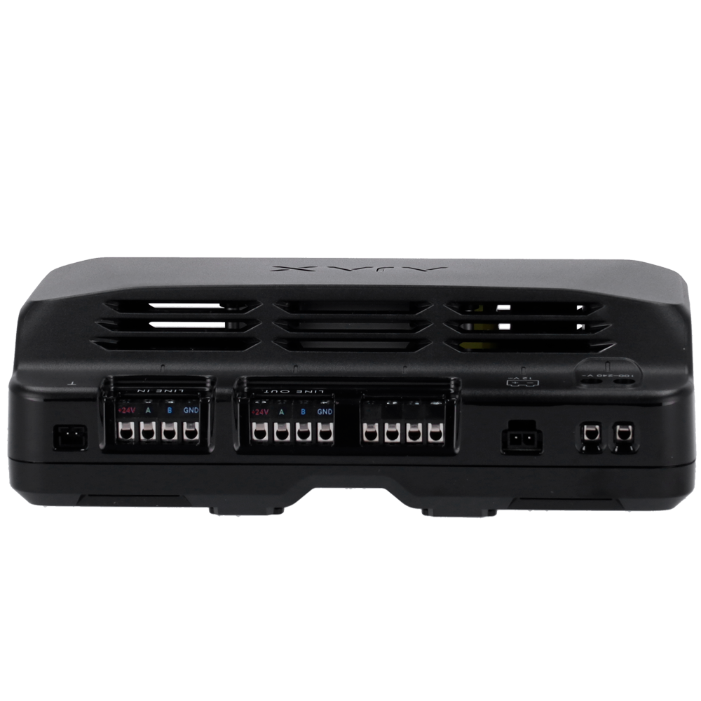 AJAX FIBRA-LINESUPPLY-45W-B - Módulo para alimentación adicional del bus Fibra - Potencia de salida de 45 W - Certificado grado 3 - Amplia el alcance hasta 2.000 metros más - Hasta 10 módulos por bus - Alimentación principal a 230 VAC - imagen 3